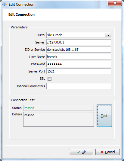 Oracle Service Sample Connection